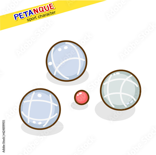 Illustration Petanque on  white background.