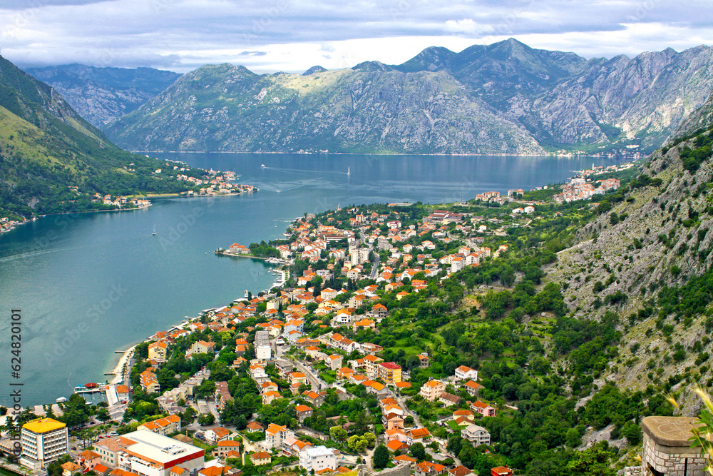 Summer view of Kotor Bay, Adriatic sea, Montenegro