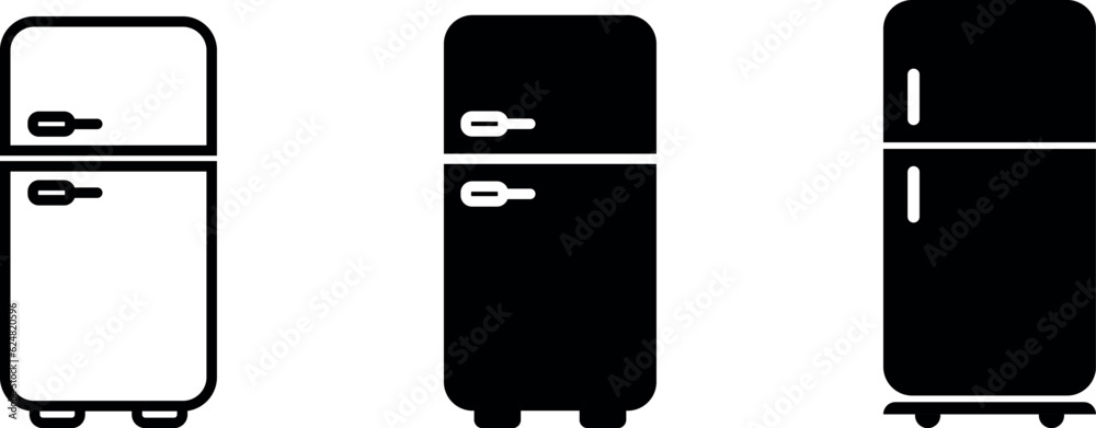 Simple Refrigerator Icons collection. Electronic and equipment icon set.. Vector Illustration Simple Refrigerator Icons collection. Electronic and equipment icon set.. Vector Illustration