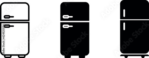 Simple Refrigerator Icons collection. Electronic and equipment icon set.. Vector Illustration