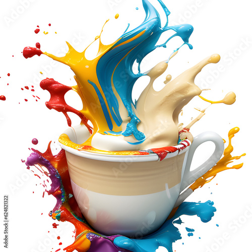 milk splash in a glass, generative ai