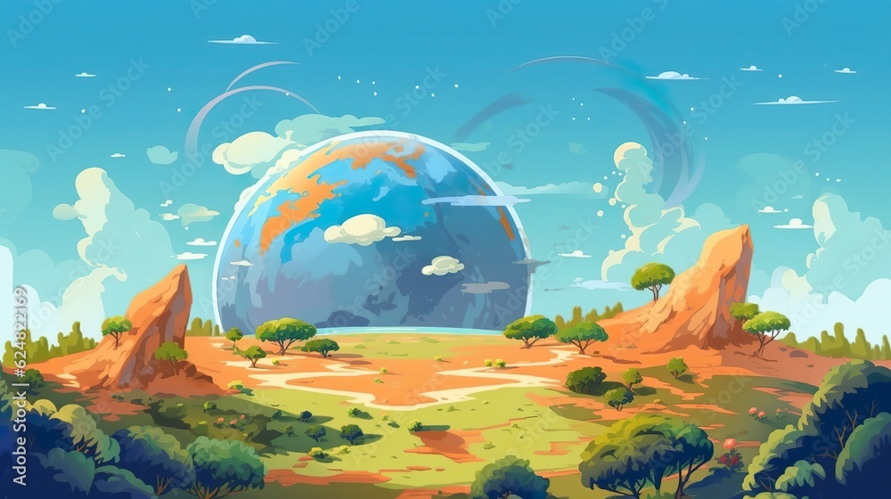 Abstract background Earth. Beauty of the cosmos and our home planet in an illustration with backgrounds, banner design, and the Earth in the vastness of space. Generative AI. Abstract background Earth. Beauty of the cosmos and our home planet in an illustration with backgrounds, banner design, and the Earth in the vastness of space. Generative AI.