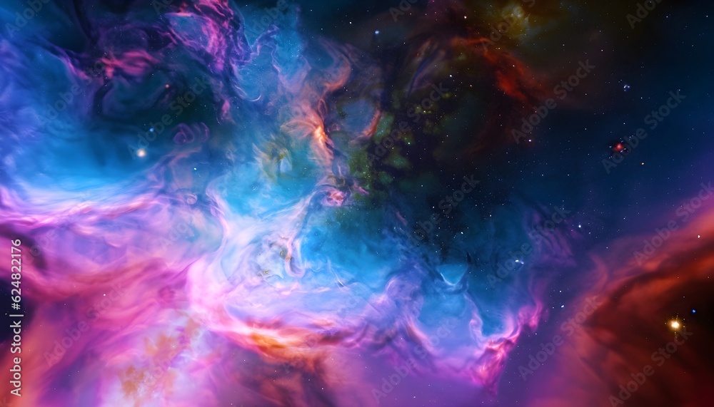 Fototapeta premium abstract background, Colorful space galaxy cloud nebula. Stary night, galaxy, cloud, sky, texture, AI generated