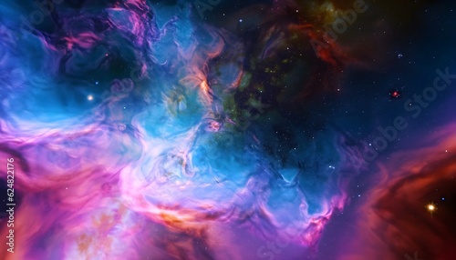 abstract background, Colorful space galaxy cloud nebula. Stary night, galaxy, cloud, sky, texture, AI generated