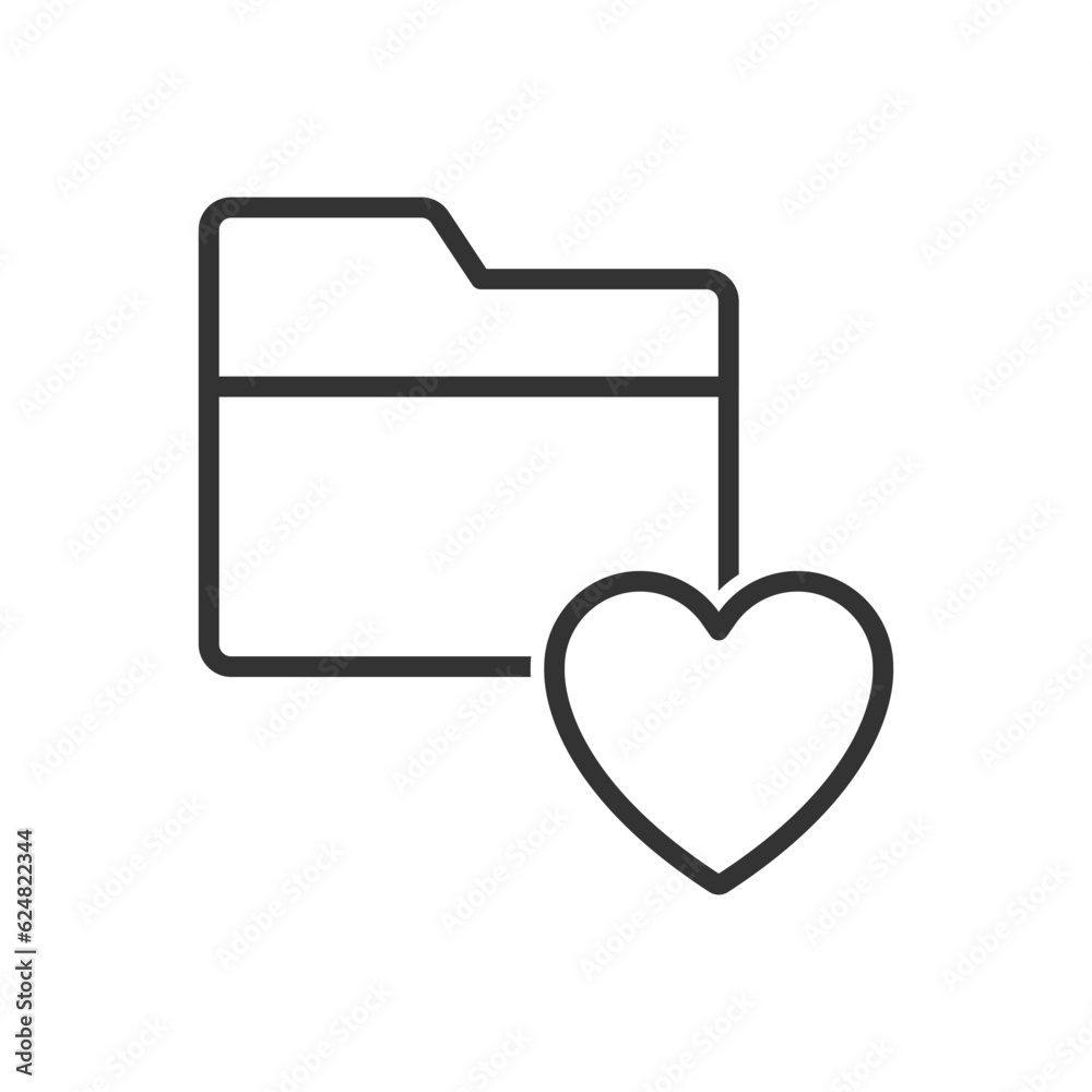 Favorite Folder With Heart Icon Favorite Folder With Heart Icon