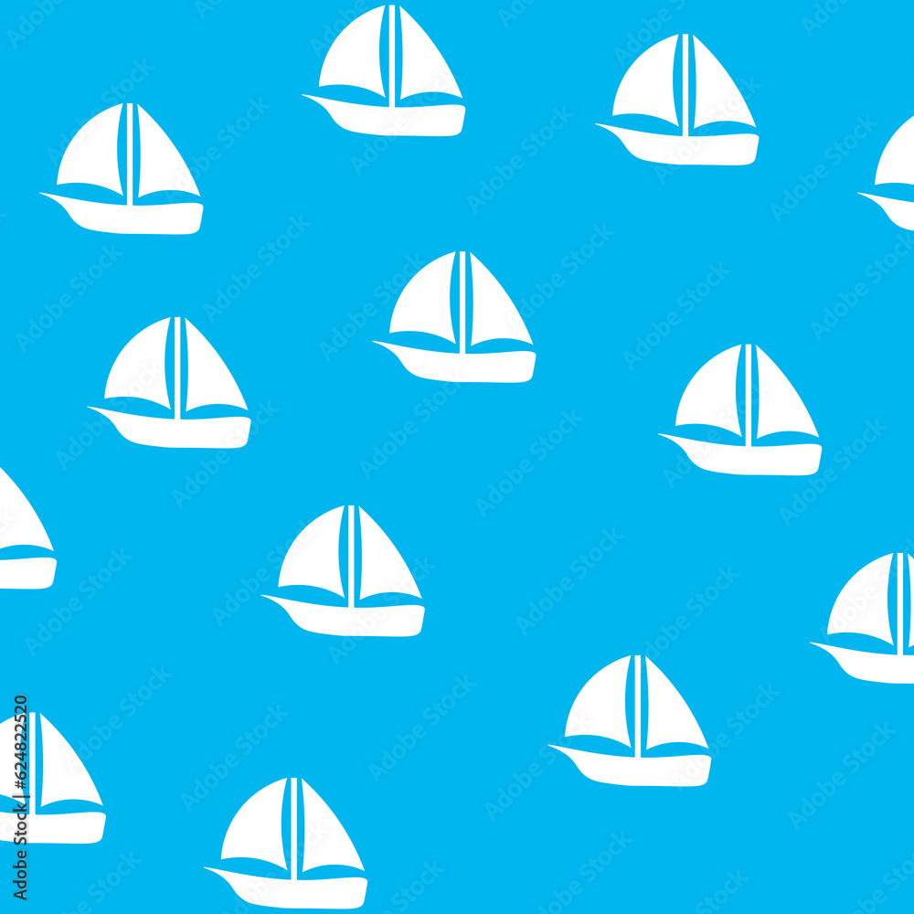 sailboat pattern on blue background
