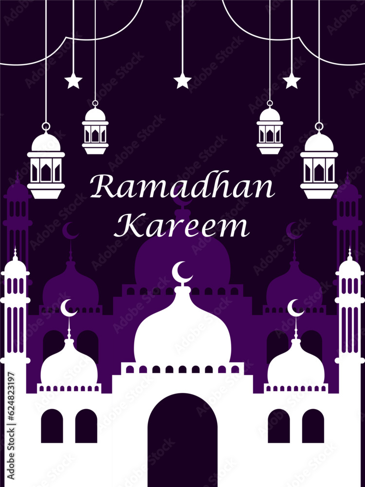 new year greeting card with mosque vector