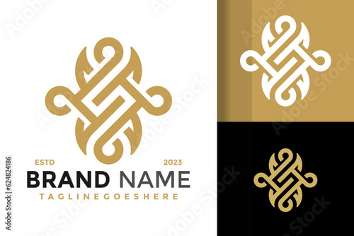 Letter S knot logo design vector symbol icon illustration