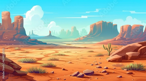 Abstract background desert. Designing of an eye-catching banner with an illustrative desert background showcasing the beauty of wild nature. Generative AI.