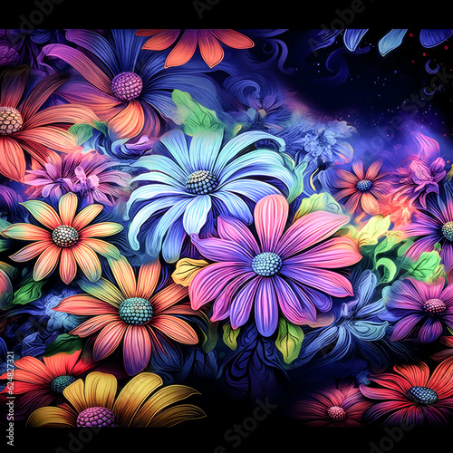 He crafted a mesmerizing psychedelic floral fusion.