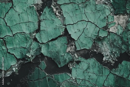 Black Emerald Green Cracked Wall AI Generated © AIScenes