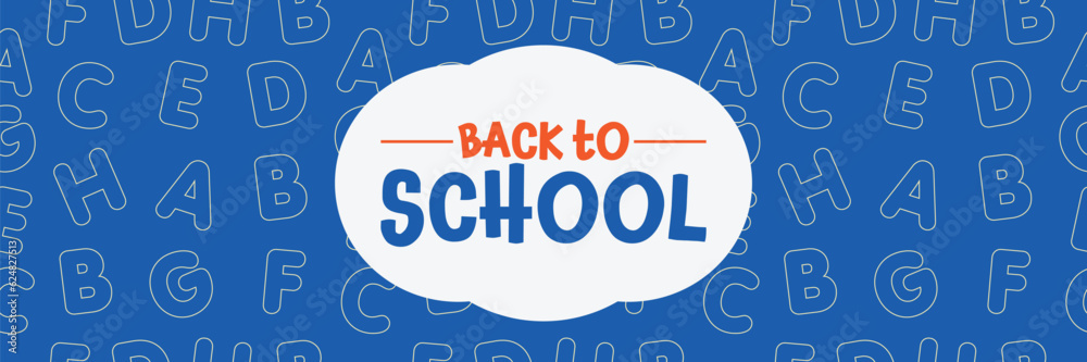 Back to School Banner Design in Blue Background. Back to School Banner Design in Blue Background.