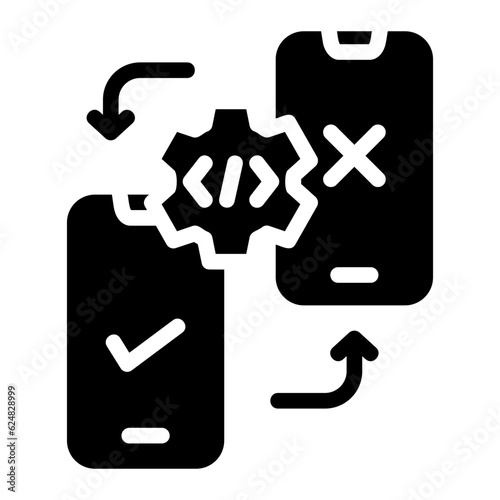 mobile testing glyph icon
