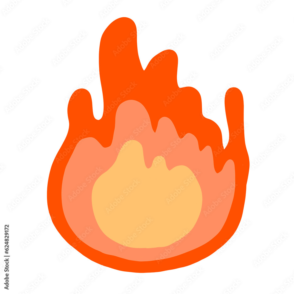 Obraz premium Fire Flame Cartoon illustration