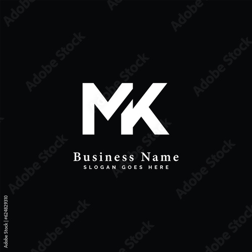 Bild auf Leinwand M, K, MK letter Logo Design Vector Template