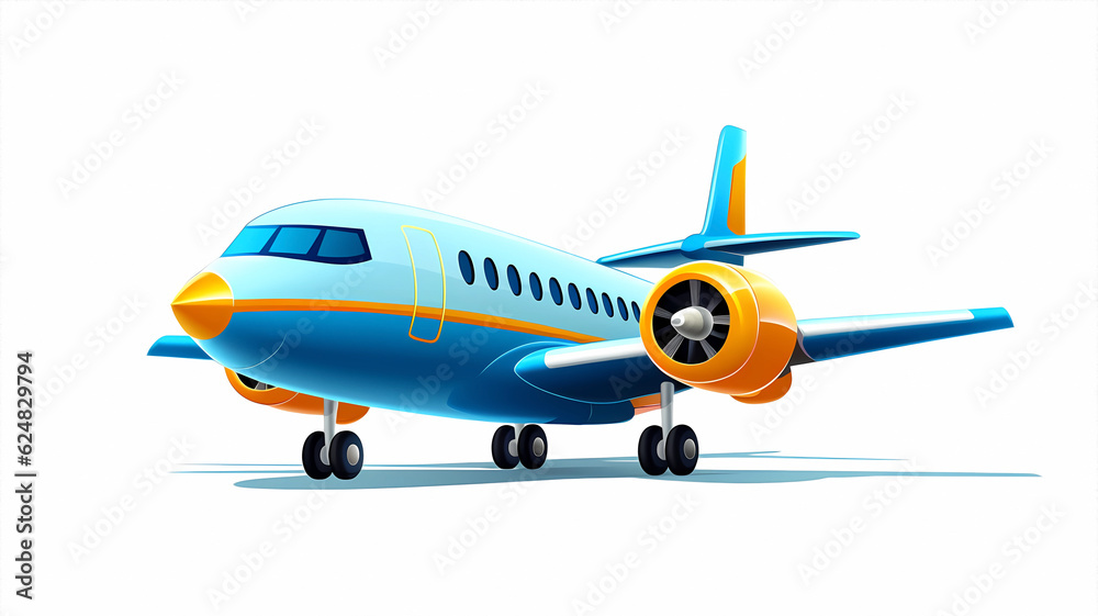 Fototapeta premium hand drawn cartoon airplane illustration 