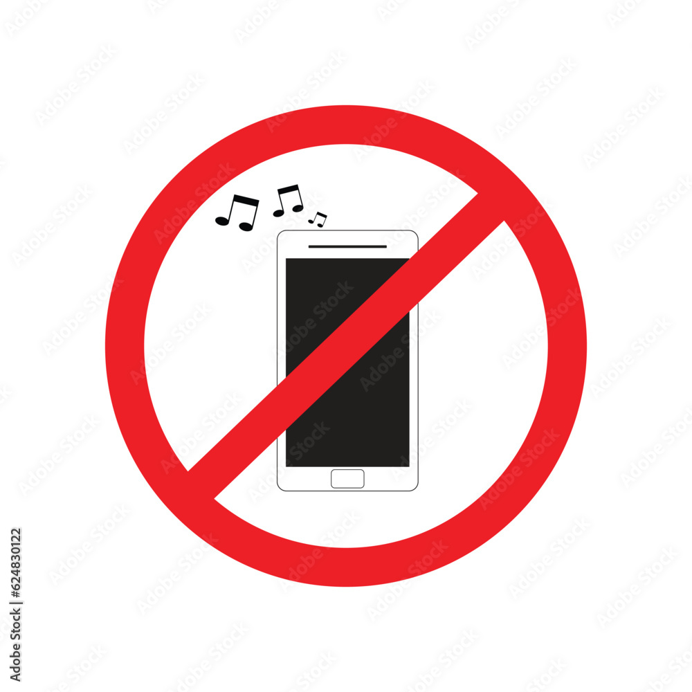 No mobile ringtone sign vector
No mobile ringtone sign vector
