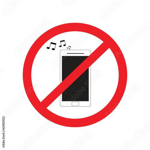 No mobile ringtone sign vector
