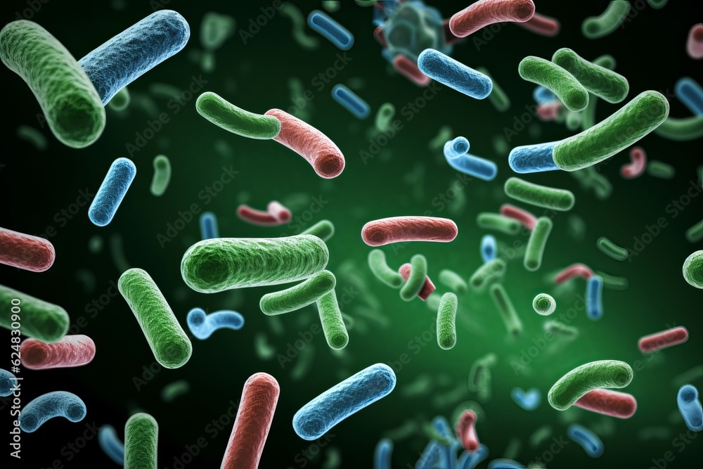 Close up of 3D Microscopic Bacterias Close up of 3D Microscopic Bacterias