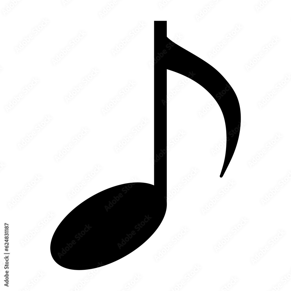 Musical Note, Color Black Eighth Note Musical Note, Color Black Eighth Note