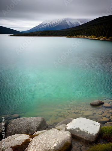 lake rain watercolour pastel tones reformat photo