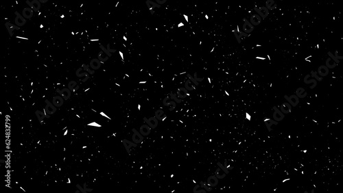 black and white texture background with bright stars and snowflakes flying from the sky. vector sand grit noise pattern