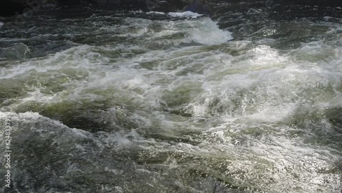 Fast river of nature during the day, Slow motion, 2