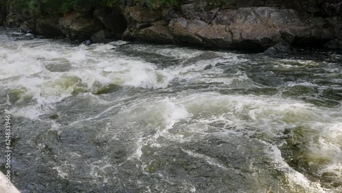 Fast river of nature during the day, Slow motion, 1