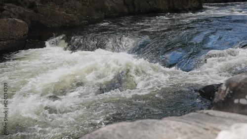 Fast river of nature during the day, Slow motion, 5