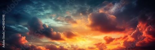 Background of colorful sky concept. Beautiful sunset sky. Nature sky backgrounds. Generative AI