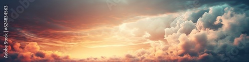 Background of colorful sky concept. Beautiful sunset sky. Nature sky backgrounds. Generative AI