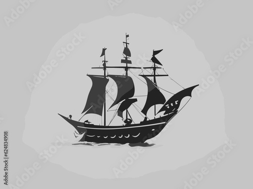 ship on a white background