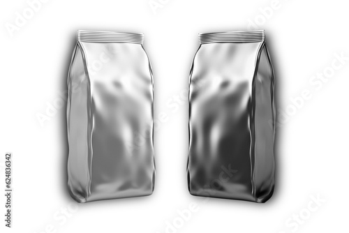Obraz na plátně Foil plastic paper bag isolated on white background