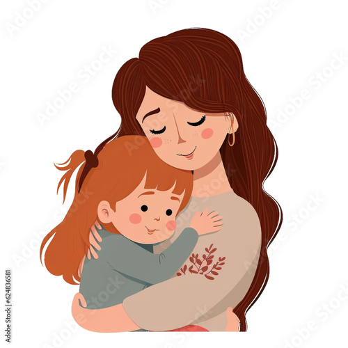 mom and baby cute transparent background 