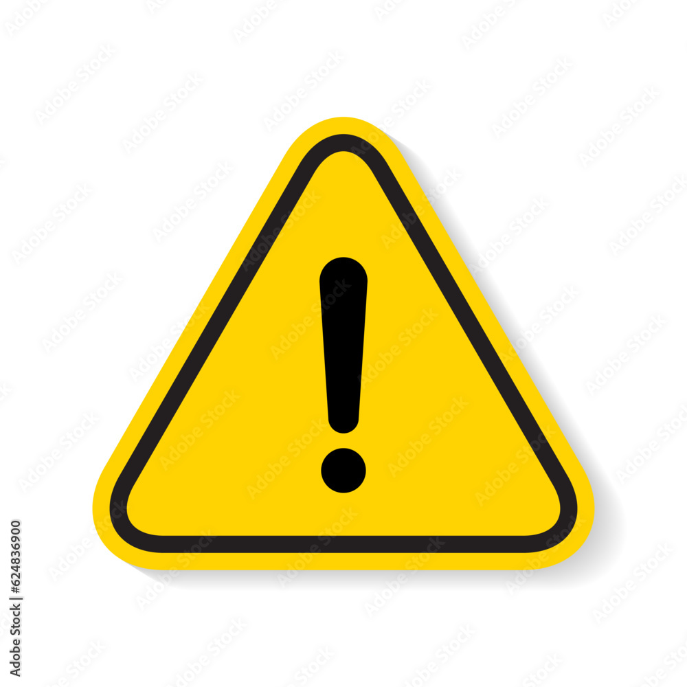 Hazard warning icon vector. Exclamation mark in triangle concept Hazard warning icon vector. Exclamation mark in triangle concept