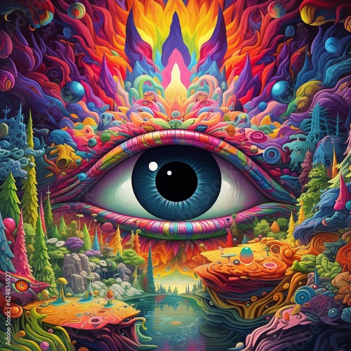 Color perception of reality. lsd drugs.