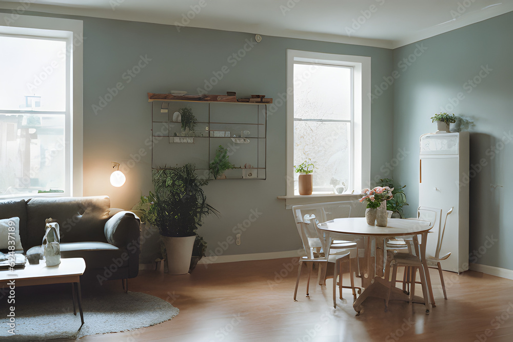 Fototapeta premium room interior including modern furniture. Generarive AI
