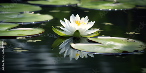 white water lily  Beautiful White Water Lily Blossom