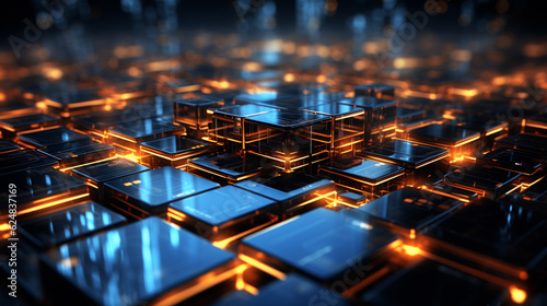 abstract technology futuristic digital background, generative ai