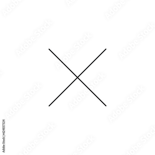 Hand Drawn Simple X Icon Vector