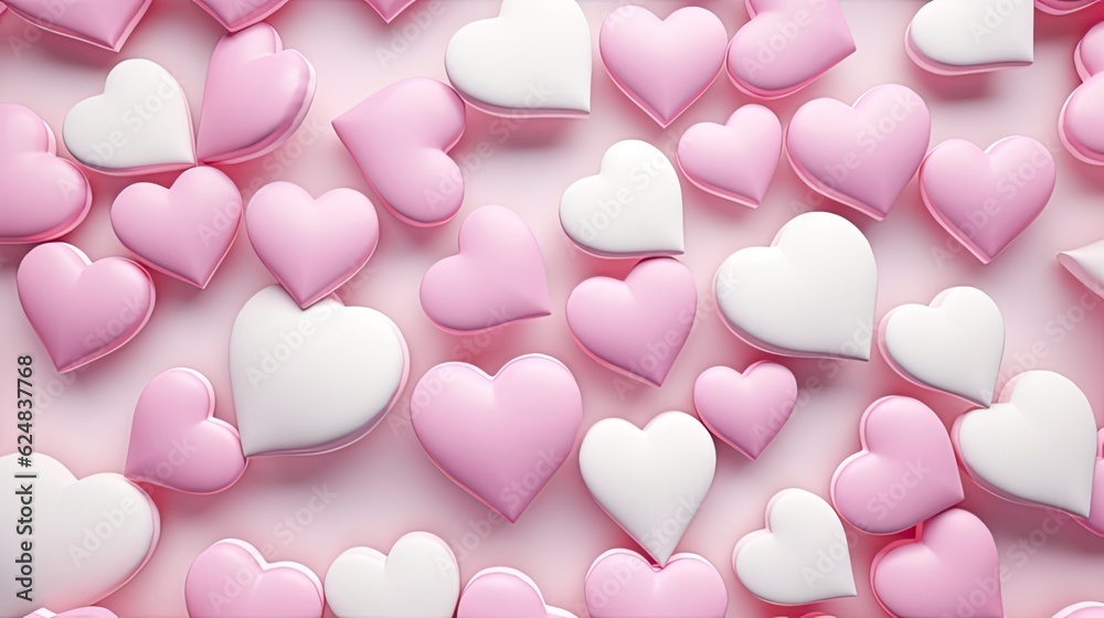 Valentine's Day background with colorful hearts ,Multicolored Heart Background for Valentine Wallpaper. Generative AI