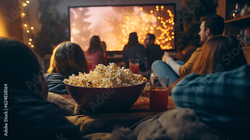 Friends watching a movie together