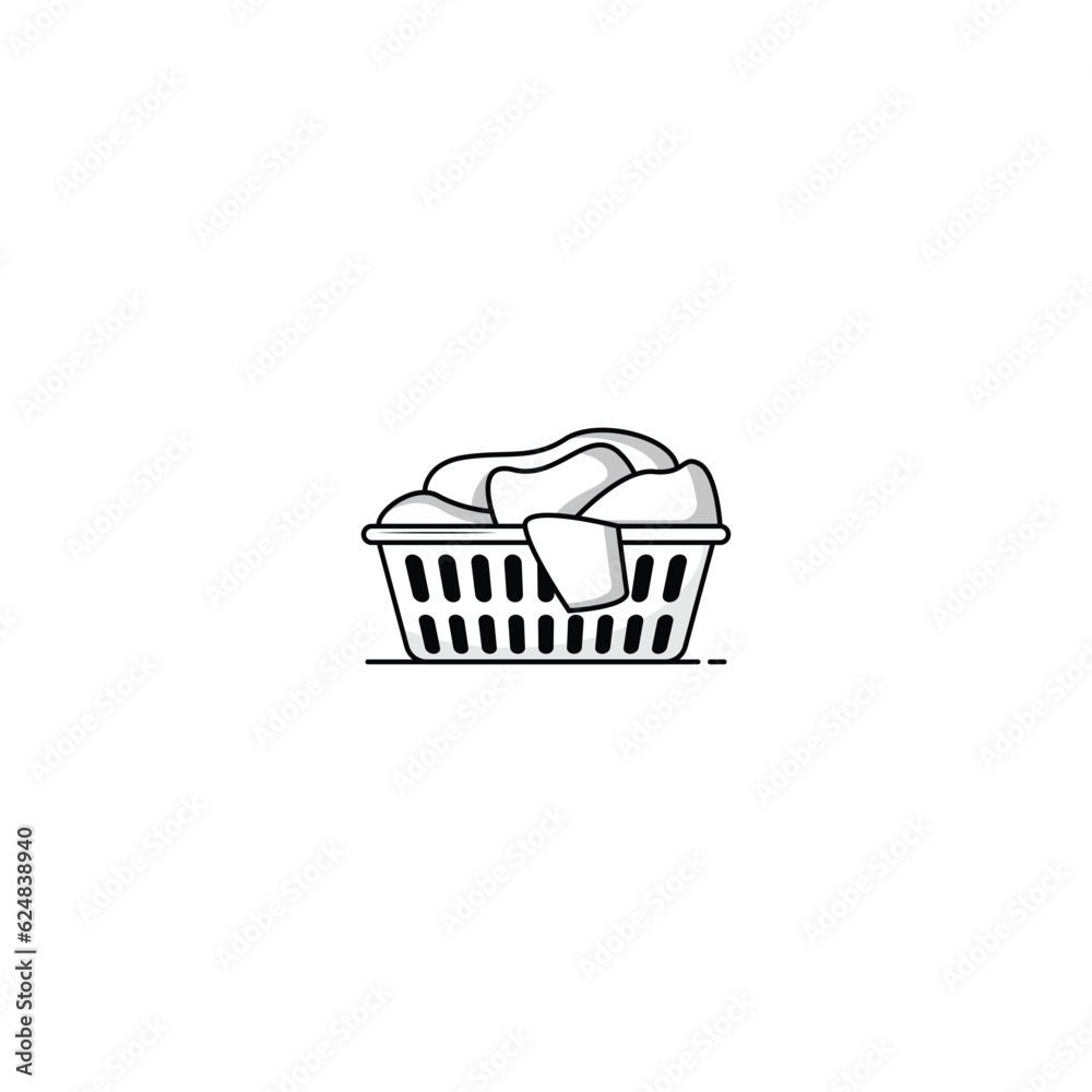 Lundry basket isolated vector graphics Lundry basket isolated vector graphics