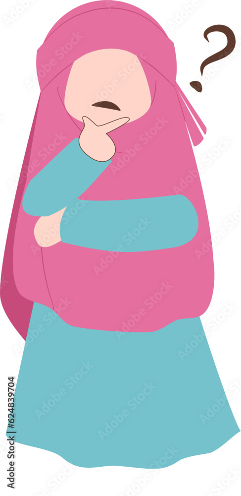 Muslim kid Illustration, Muslim character, cute hijab girl Muslim kid Illustration, Muslim character, cute hijab girl