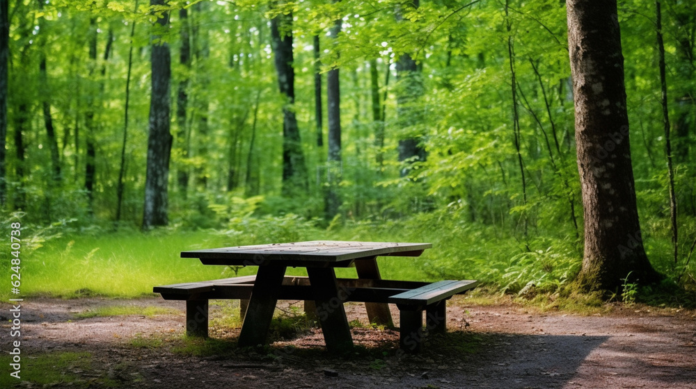 An insulated picnic table. Generative AI. An insulated picnic table. Generative AI.