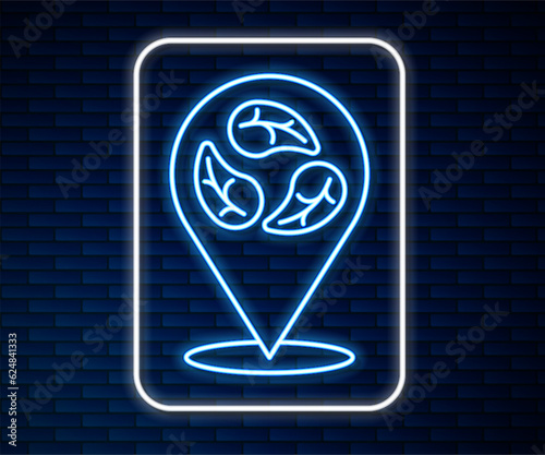 Glowing neon line Vegan food diet icon isolated Glowing neon line background. Organic, bio, eco symbol. Vegan, no meat, lactose free, healthy, fresh and nonviolent food. Vector