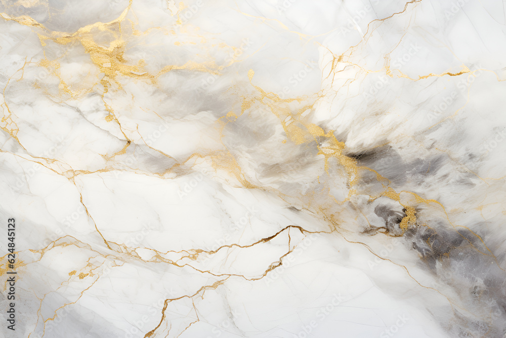 White gold marble texture pattern background. Generative AI