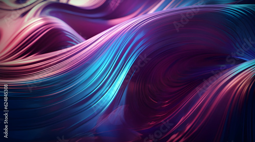 Multicolor glowing drapery metal dynamic wave, gradient color texture, modern, luxury, futuristic abstract background. Generative AI