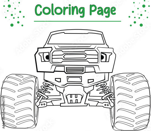 monster truck coloring page printable