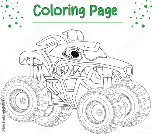 monster truck coloring page printable